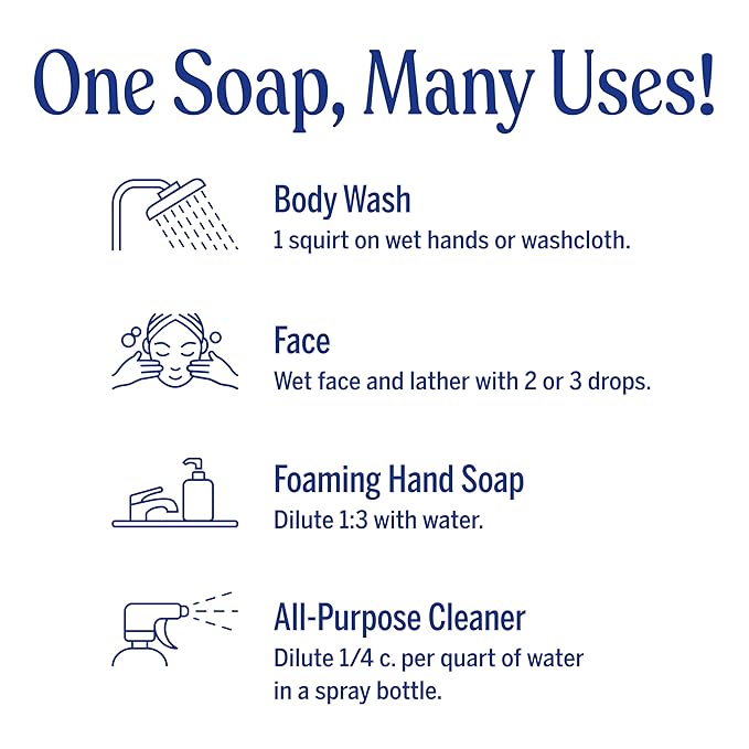 Dr. Bronner's Pure-Castile Magic Liquid Soap - Made with Regenerative Organic Certified Oils- 18-in-1 Uses for Face, Body, Hand, Hair, Laundry & More- Vegan, Non-GMO- Body Wash- Peppermint,32oz