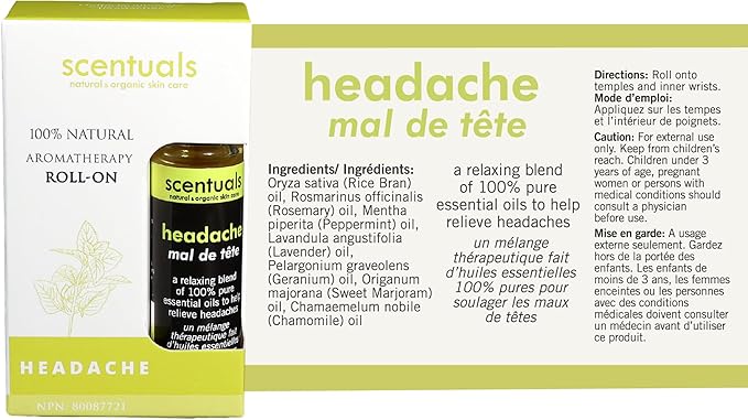 Essential Oil Blend Roll On, Peppermint, Geranium, Sweet Marjoram Oils for Calming and Relaxing Effect (9 ml | 0.3 fl.oz)