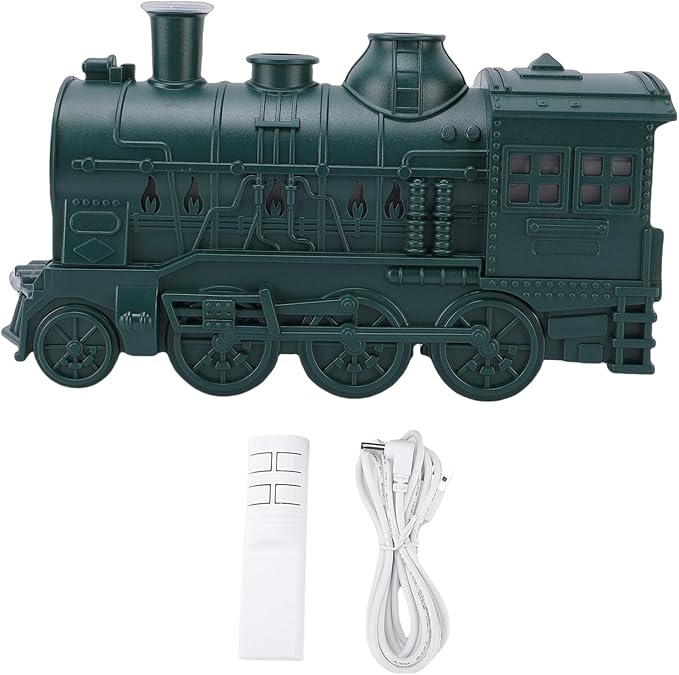Train Humidifier 300ML Essential Oil Diffuser, Cool Mist Humidifier Dual Spray Modes with Night Light for Relaxation Home Decor Bedroom Desk (Green)
