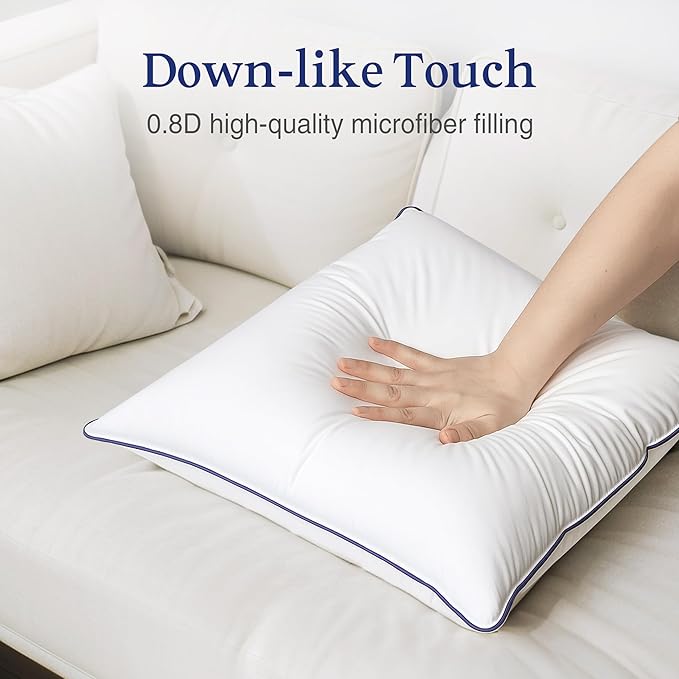 puredown® 20x20 Pillow Inserts Set of 2, Overfilled Down Alternative Decorative Pillows with 100% Cotton Cover, Plush Fluffy Throw Pillows for Couch, Sofa, Bed and Home Decor