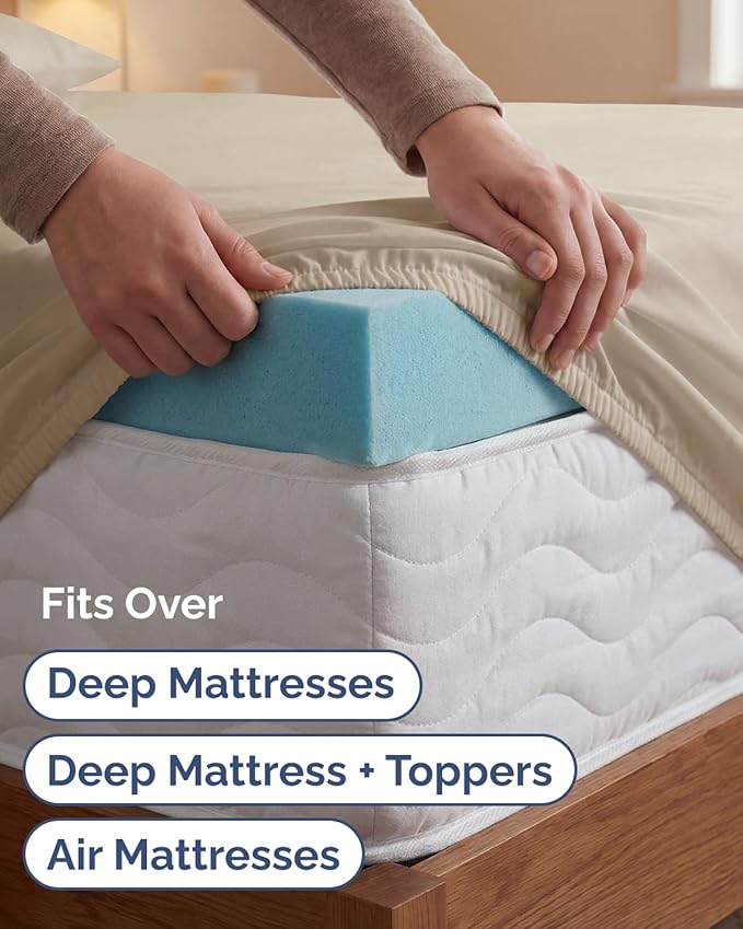 Extra Deep Twin XL Sheet Set - 3 Piece Breathable & Cooling Bed Sheets - Easily Fits 18 to 24 inch Mattress - Ultra Soft, Wrinkle & Fade Free w/ Extra Deep Pockets - Comfy Hotel Luxury Bedding - Cream