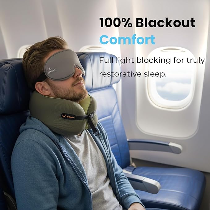 3D Sleep Mask for Women & Men, 100% Blackout Eye Mask for Sleeping, Zero Pressure Deep Sleep Blindfold with Adjustable Strap for Side Sleepers, Airplane Travel, Silver Grey