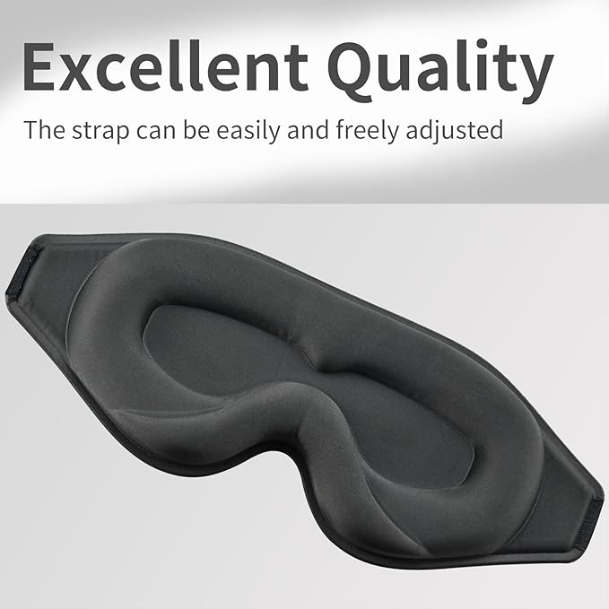 3D Light Blocking Sleep Eye Mask, No Pressure Eye Mask, Ultra Soft Eye Cover, Deep Sleep Mask, Night Blindfold, Home Office Nap Eye Mask
