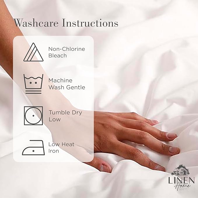 Linen Home 100% Cotton Percale Pearl Stitch Pillowcases King Size, Olive Green, 2 Pieces of Pillow Case, Crisp and Cool Strong Bed Linen, 20 inches X 40 inches