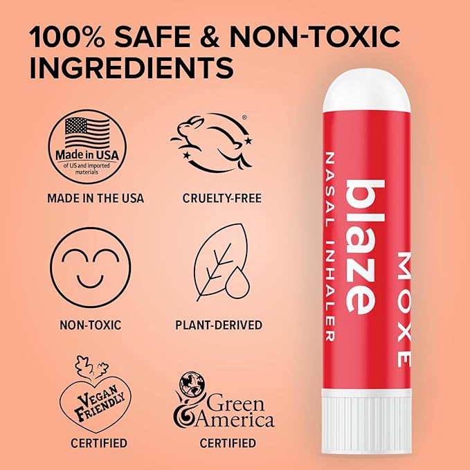 MOXE Blaze Nasal Stick | Calming Comfort + Mental Balance | Thieves Oil Inhaler Provides Soothing Spicy Sensation | Aromatherapy Inhaler with 100% Pure Essential Oils, Frankincense (1 Pack)