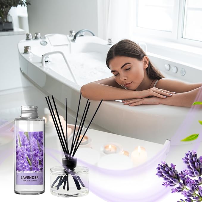 SCENTORINI Reed Diffuser Oil Refill, Lavender Diffuser Oil 6.76 Fl Oz, Natural Scented Essential Oil Refill Long Lasting Home Fragrance for Bathroom Room Spa Aromatherapy Hotel Decor