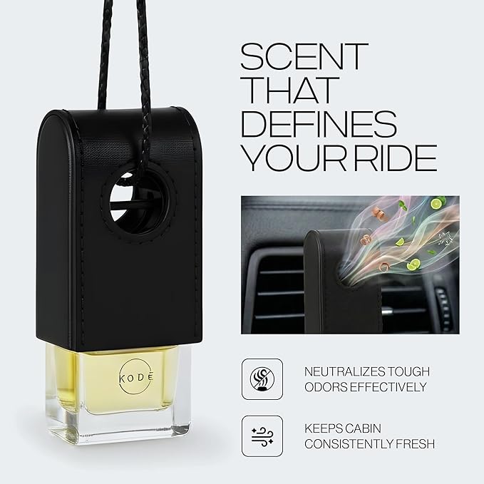 Car Diffuser Luxury Car Fragrance & Air Freshener, Pre-Filled No Refill, Lasts Up to 12 Months, Adjustable Vent Clip & Hanging Design (Velocity)