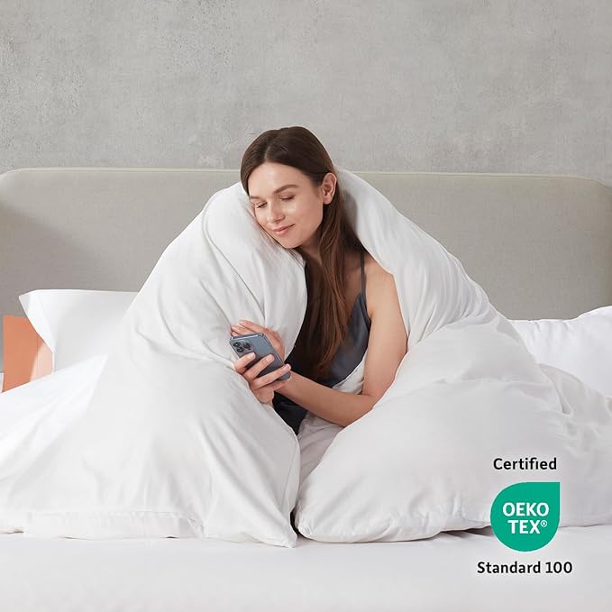 Nestl White California King Duvet Cover Sets - Soft Double Brushed Cal King Duvet Cover, 3 Piece, with Zipper Closure, 1 Duvet Cover 104x98 inches and 2 Pillow Shams