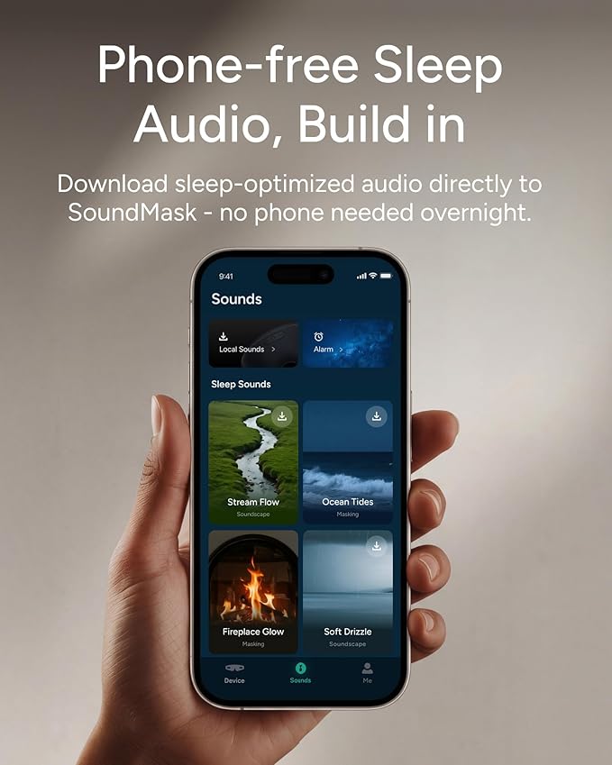 Sleenova Sleep Eye Mask with Bluetooth Headphones - Side Sleeper Optimized with Integrated Offline Audio for Phone-Free Use - 3 Modes for Rest, Nap & Travel