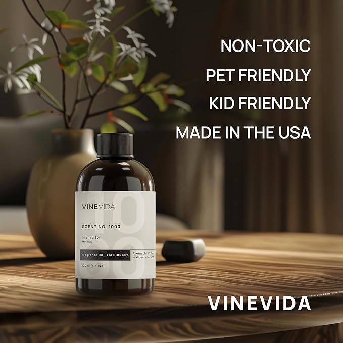 VINEVIDA Fresh Linen Fragrance Oil for Cold Air Diffusers - 4 Fl Oz - Essential Oils for Diffuser Oil Refill & Air Freshener Room Spray