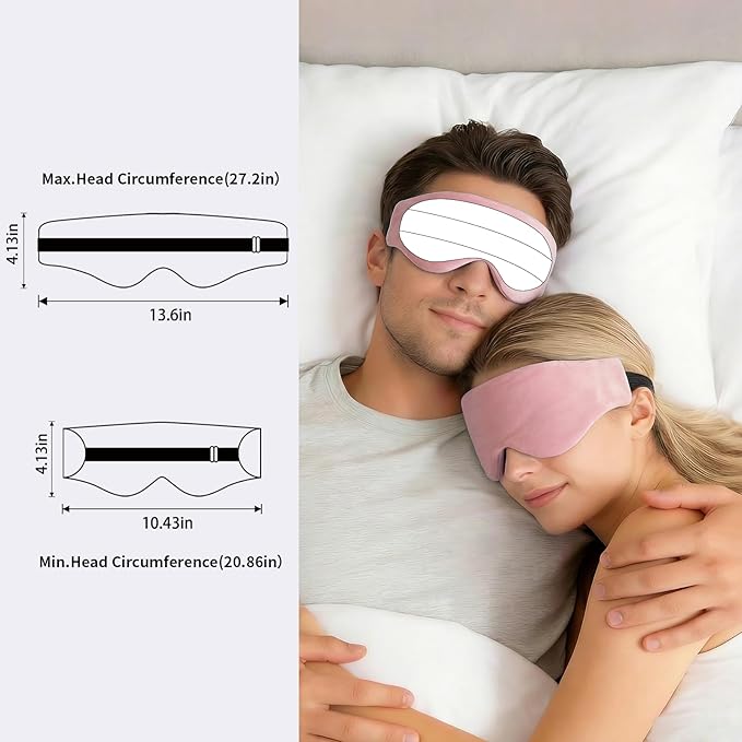 Lyocell Weighted Sleep Eye Mask for Women Men, 5.3oz & 7oz, Removable Washable Weighted Bag, Light Blocking Eye Cover, Soft Eye Shade for Travel Essentials, Office Naps, Gift,Pink