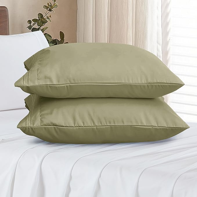 Elegant Comfort Premium Hotel Quality 2-Piece Pillowcase Set, Luxury & Softest 1500 Thread Count Egyptian Quality Bedding Pillowcases, Wrinkle and Fade Resistant