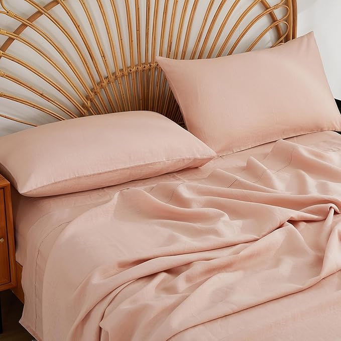 100% French Linen Pillowcase Set of 2, Mothers Day Breathable Envelope Closure Soft Linen Pillow Cover,Soft Luxury Hotel & Home Use, Gift