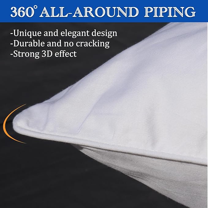King Size Pillow Protectors with Zipper-100% Cotton Pillowcases for Hair and Skin, Comfort Soft Pillow Case Protector for Easy Care, White Pillow Cases Covers with Hidden Zipper, 1 Pack/20X36