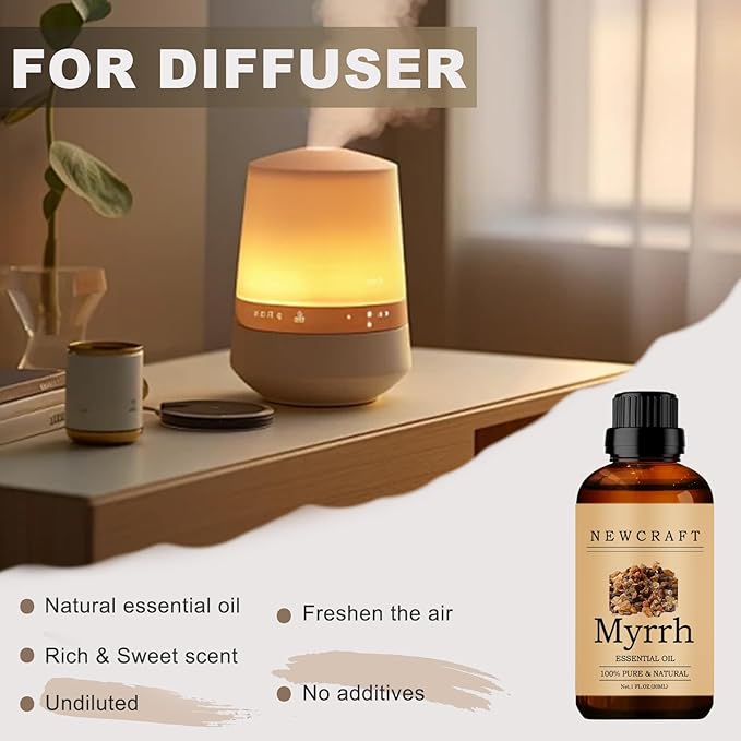 Myrrh Essential Oils, 100% Pure and Natural Essential Oil for Aromatherapy Diffuser - Myrrh/1 Fl Oz