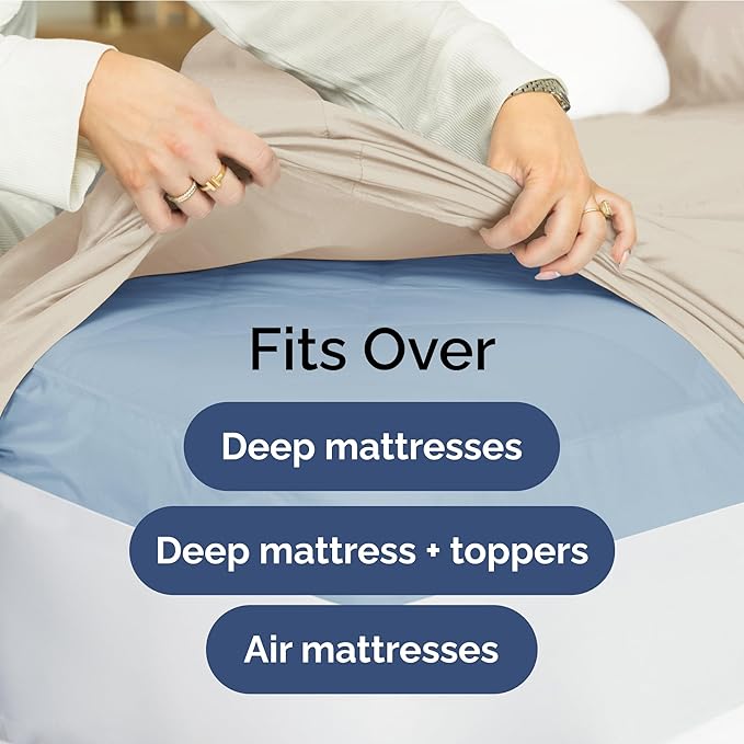 Extra Deep Twin Sheet Set - 3 Piece Breathable & Cooling Bed Sheets - Easily Fits 18 to 24 inch Mattress - Ultra Soft, Wrinkle & Fade Free w/ Extra Deep Pockets - Comfy Hotel Luxury Bedding - Wheat
