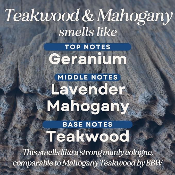 CANDECraftCo 4 Fl oz Fragrance Oils for Aromatherapy, Essential Oils for Home Diffusers, DIY Candle and Soap Making, DIY Scented Products (Teakwood & Mahogany)