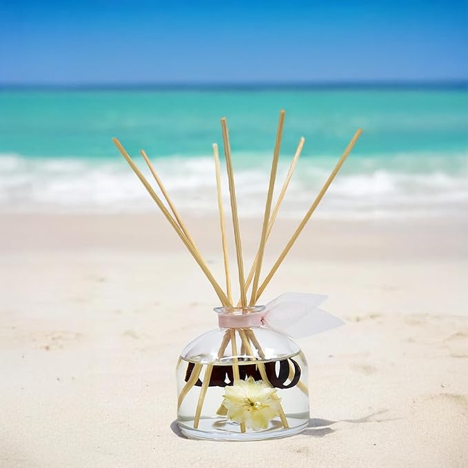 Reed Diffuser Set, Soothe Tahitian Vanilla Bean Scented Oil Diffuser with Sticks, Home Fragrance Accessories for Bathroom Shelf Decor, Aroma Diffusers for Home or Office Fall Decor, USA Made