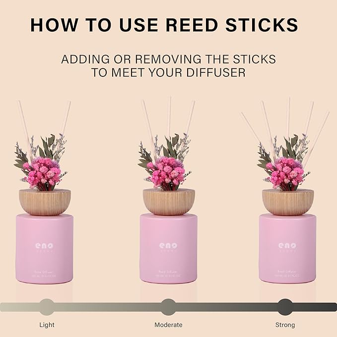 Watermelon Soda Reed Diffuser Set with Dried Flowers, 5.1oz Essential Oil Home Fragrance, Long Lasting Air Freshener for Bathroom Shelf Decor, Housewarming Gift