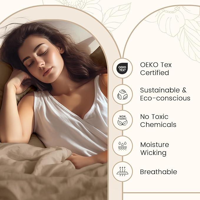 King Sheet Set, 100% Cotton Bed Sheets King Size Sheets 15" Deep Pocket Set, 800 Thread Count Sateen Weave 4 piece Luxury Bedding, Soft & Breathable No Pill Fade Resistant- Taupe