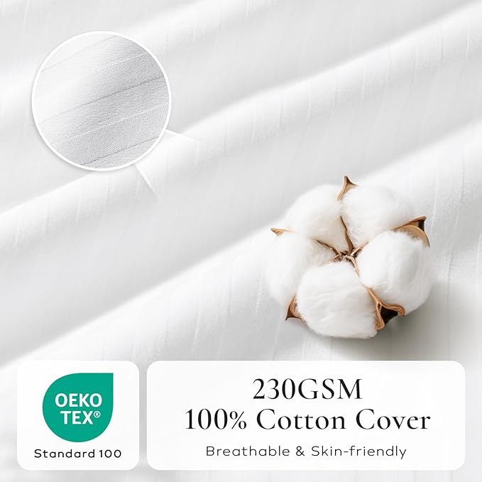 Ashler Home Deco Synthetic Down Pillow Inserts, 26x26 Down Alternative Throw Pillows Insert Sleeping Pillows with 100% Cotton Cover Decorative Pillow Stuffer for Sofa, Couch Bed(Set of 2, White)
