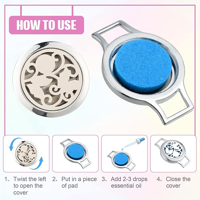 Bonuci 2 Pcs Essential Oil Diffuser Bracelet Gift for Mother's Day Aromatherapy Fragrance Locket Bracelet Adjustable with 6 Replacement Leather Band and 18 Refill Pad for Women Wife Friend Birthday
