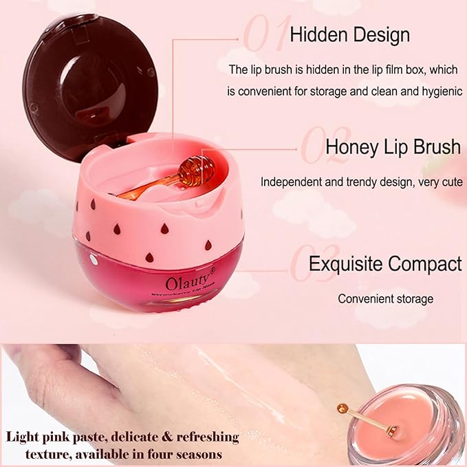 6 PCS Bee Lip Balm Honey Pot,Mothers Day Gifts,Teacher Appreciation Gifts,Birthday Gifts for Women Girls,Honey Lip Balm Lip Mask,Propolis Moisturizing Lip Sleeping Mask