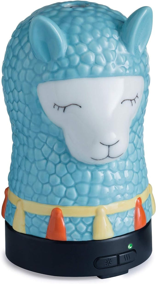 Airome Llama Medium Kid, Tween/Teen Glass Essential Oil Diffuser|100 mL Humidifying Ultrasonic Aromatherapy Diffuser 8 Colorful LED Lights, Intermittent & Continual Mist, Auto Shut-Off, Blue