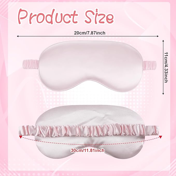 Silk Sleep Mask 2 Pack Silk Eye Mask for Sleeping Block Light Eye Sleep Shade Cover Satin Eye Masks Soft Silk Sleeping Masks Sleep Shade Cover for Women & Men Travel Home