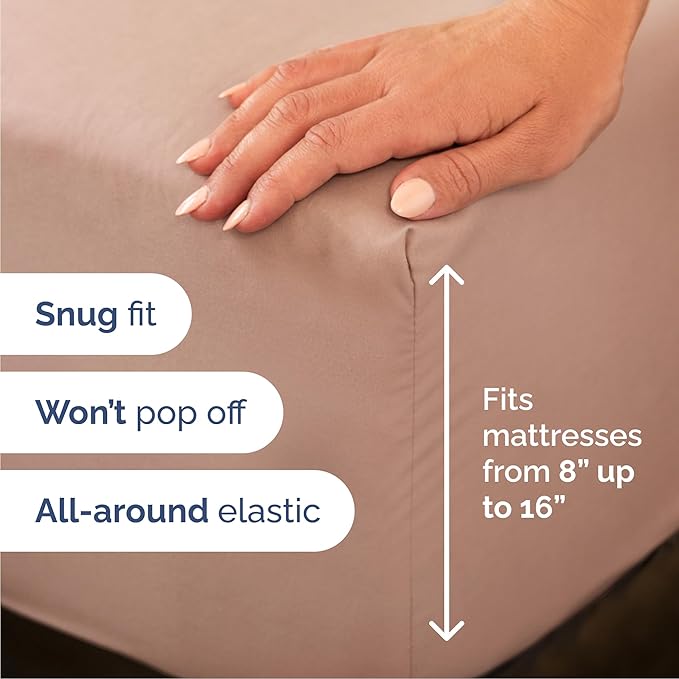 Queen 6 Piece Sheet Set - Comfy, Breathable & Cooling - Hotel Luxury Bedding for Women, Men, Kids, Teens and Children - 1 Flat & 1 Fitted Sheet & 4 Pillowcases w/ Deep Pockets - Wrinkle Free - Mauve