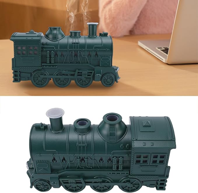 Bewinner Train Humidifier with Night Light, Essential Oil Diffuser, Large Room Aromatherapy Diffuser Cool Mist Humidifier for Office Bedroom, Dual Spray Modes, (Green)