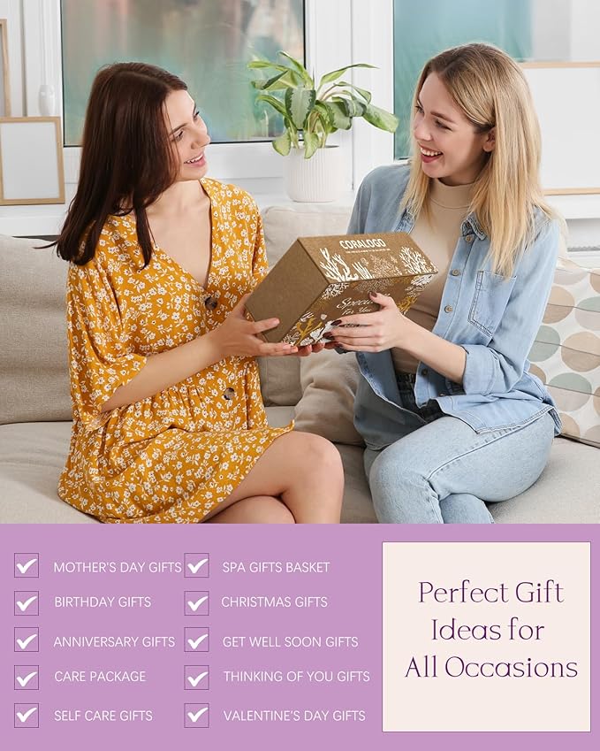 Lavender Spa Gift Baskets - Mothers Day Gifts Natural Pampering Spa Set, Self-Care Get Well Soon Basket,Thank You Gifts, Unique 11pcs Gift Set for Women Wife Mom Her Birthday