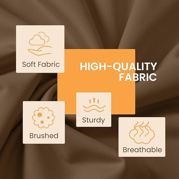 Twin Size 3 Piece Bed Sheet Set - Premium Breathable & Cooling Sheets - Ultra Imitation Cotton - Hotel Luxury Bed Sheets Deep Pocket up to 15"- Wrinkle, Fade, Stain Resistant (Dark Brown, Twin)