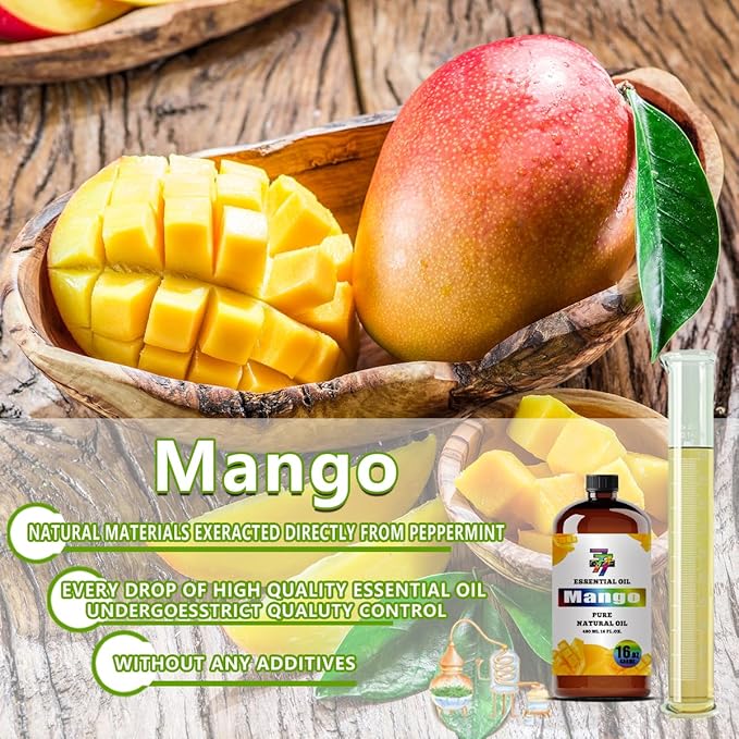 Mango Essential Oil - Mango Oils for Diffusers, Humidifiers, DIY Candles, Soap, Cleaning, Home, Office, Yoga, Massage, Gifts - 16 fl oz (480 ml) - GV77ZF