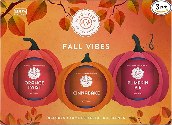 Harvest Autumn Essential Oil Set | Cozy Fall Aromatherapy Blends | Perfect for Diffusers and Seasonal Relaxation (Set, Fall Vibes)