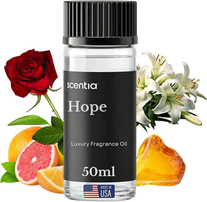 Scentia Hope Floral Fragrance Oil for Diffusers – Feminine Floral Home Scent with Citrus, Jasmine, Lily & Sweet Musk – Aromatherapy Oil for Cold Air, HVAC & Ultrasonic Diffusers – 50 ml (1.69 fl oz)