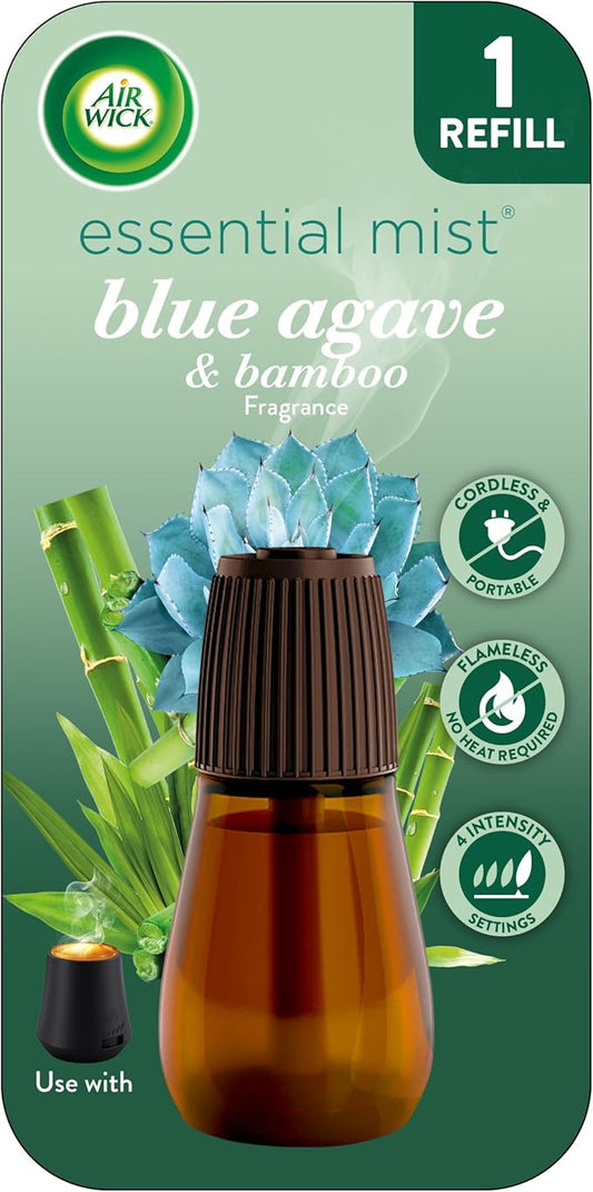 Air Wick Essential Mist Refill, Essential Oils Diffuser, Blue Agave and Bamboo, 1 ct, Air Freshener
