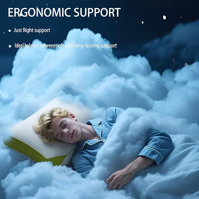Luxury Hotel Cooling Pillow for Sleeping,Medium Firm Shredded Memory Foam Pillows Queen Size Set of 2,with Zipper Adjustable Supportive