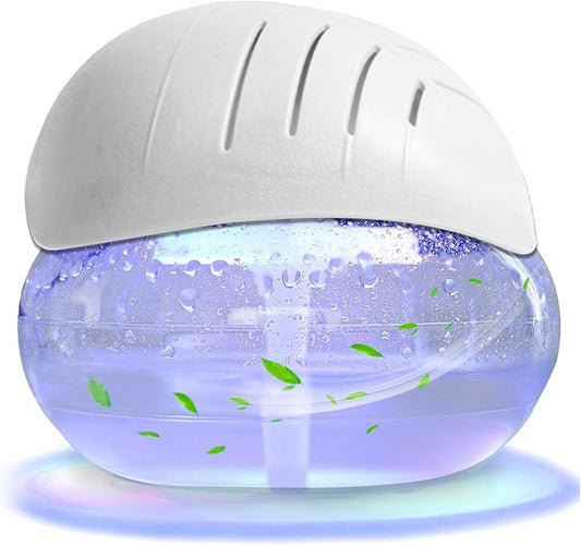 Air Aroma Diffuser - Colorful night light and soothing water flow sound - Suitable for children, pets and smokers - Suitable for home, office - 3 x 10 ml Essential Oil Aroma Freshener - White