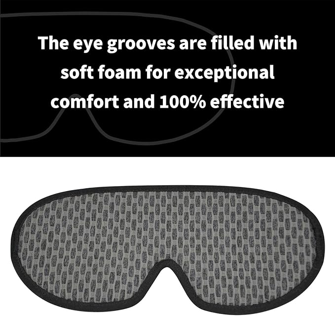 3D Mesh Breathable Sleep Eye Mask, Light Blocking Eye Mask, Zero Pressure Eye Mask, Soft Eye Cover, Comfort Blindfold, Travel Eye Mask, Night Sleep Mask, Gray