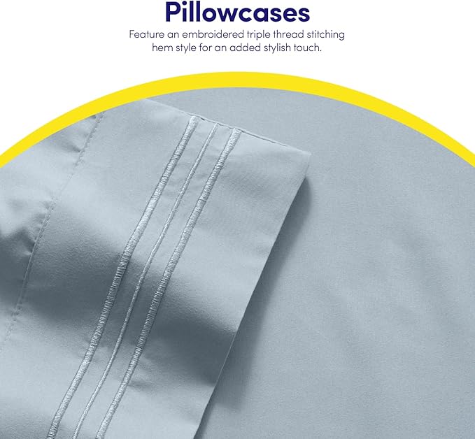 1500 Supreme Collection California King Sheet Sets - Luxury Hotel Bed Sheets and Pillowcase Set for California King Mattress - Extra Soft, Elastic Corner Straps, Deep Pocket Sheets Misty