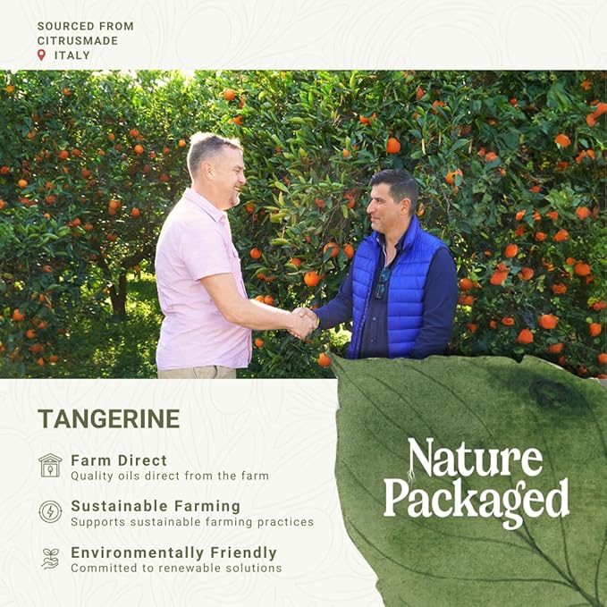 Tangerine Essential Oil - Direct from Citrusmade Italy - Cold Pressed - Aceite Esencial de Mandarina for Aromatherapy, Massage, Diffuser, DIY Candle and Soap Making - 2lbs