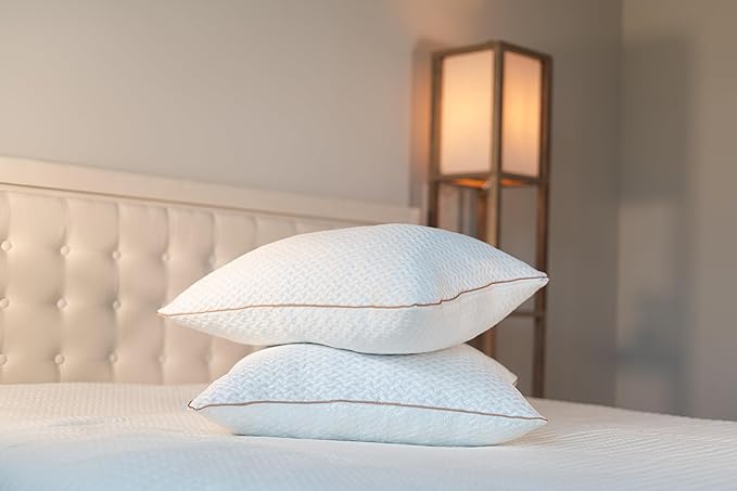 AMBERSTAR Memory Foam Pillow - 2 - Pack, Adjustable Loft, Cooling & Cozy Dual-Sided Cover, Perfect for Side, Back & Stomach Sleepers