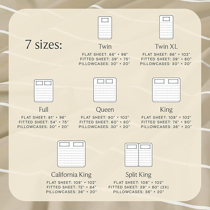LuxClub 4 PC King Size Sheet Set, Breathable Luxury Bed Sheets, Deep Pockets 18" Wrinkle Free Cooling Machine Washable Hotel Bedding (Striped Cream)