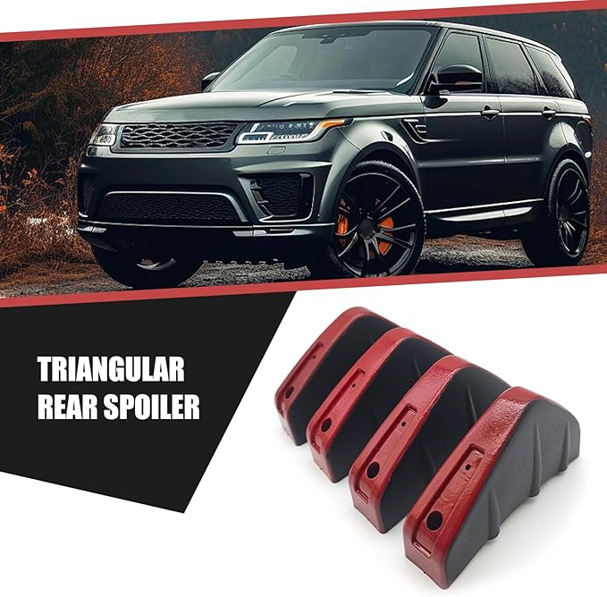 4 PCS Car Lower Bumper Lip Diffuser, 4.9" x 2.5" Spoiler Fin Protector, Vehicle Rear Splitter Lip Wing, Universal for Most Cars (Red & Black)