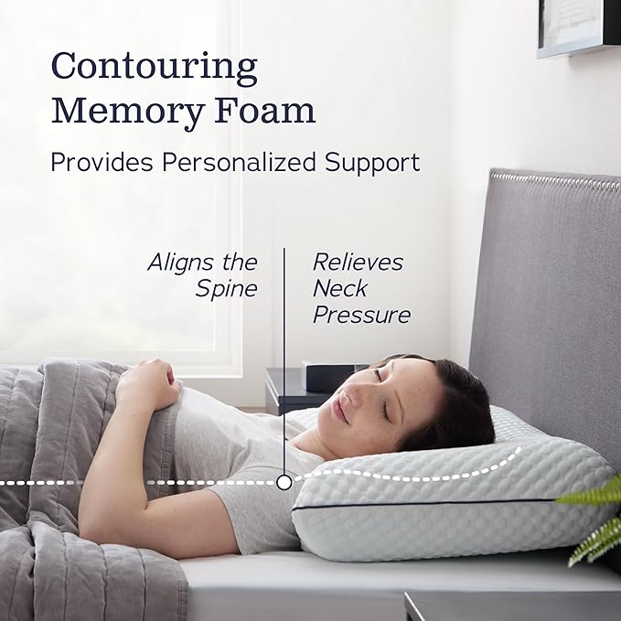 Weekender Gel Memory Foam Pillow - Standard Size - 1-Pack - Medium Firm Feel - Neck and Shoulder Support - Side & Back Sleepers - Home, Hotel, & Hospital Essentials - CertiPur Certified