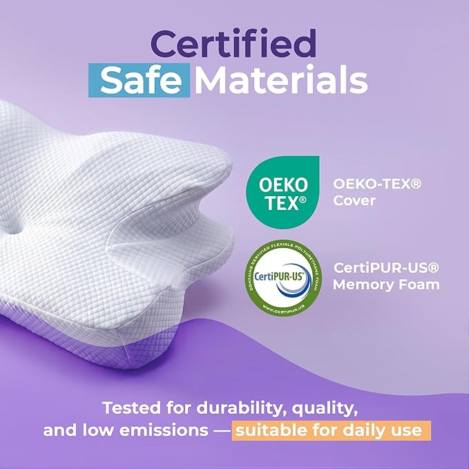 Cervical Neck Pillow for Side, Back & Stomach Sleepers, Cooling Gel Memory Foam Contour Pillow, Ergonomic 4-Zone Neck Support, Breathable Removable Cover