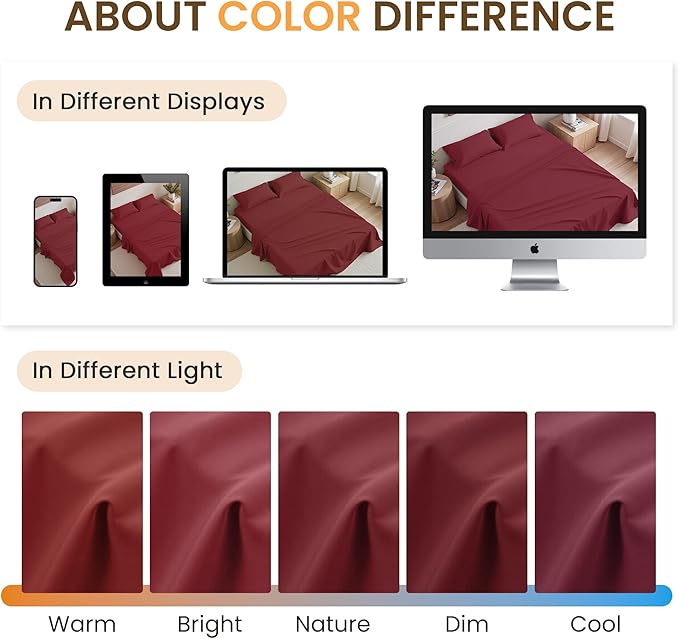 King Size 4 Piece Sheet Set - Comfy Breathable & Cooling Bed Sheets Set, Soft and Wrinkle Free, Deep Pockets, Easy & Secure Fit, Hotel Luxury Bedding for Women, Men - Oeko-Tex - Burgundy