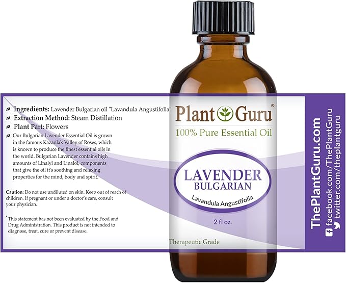 Lavender Essential Oil 2 oz (Bulgarian) 100% Pure Natural Undiluted Therapeutic Grade for Skin, Body and Hair Growth, Aromatherapy Diffuser, Great for Relaxation and Calming.