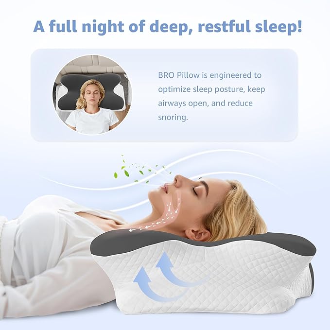 Cervical Pillow for Neck Pain Relief - Ergonomic Contour Memory Foam Pillow with 2 Pillowcases, Orthopedic Neck Support for Side Back Stomach Sleepers